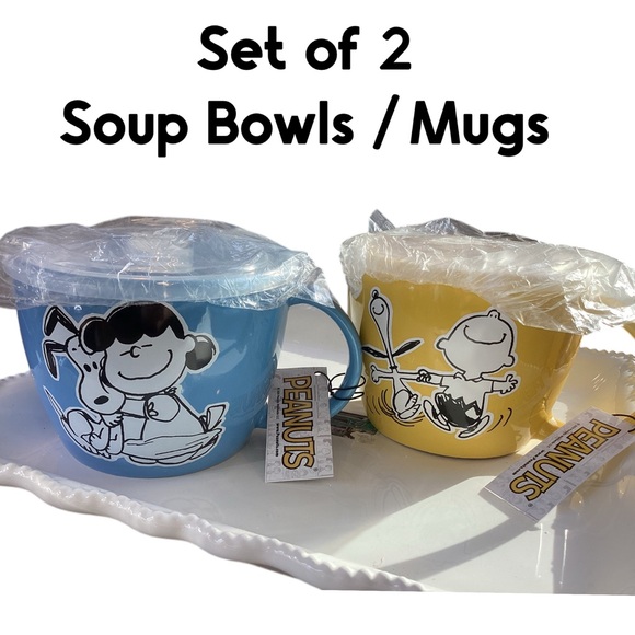 COPY - 2 PEANUTS 70th Anniversary Soup Bowls - Picture 1 of 6
